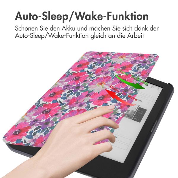 imoshion Design Slim Hard Case Sleepcover für das Kobo Clara HD - Flower Watercolor