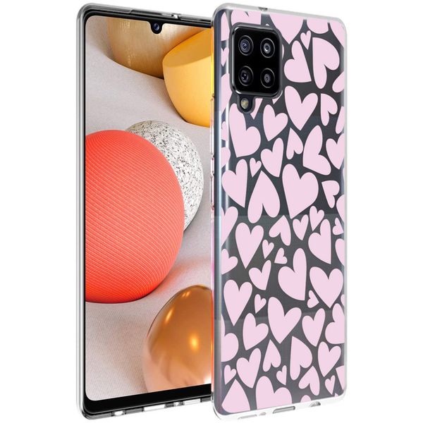 imoshion Design Hülle Samsung Galaxy A42 - Herzen - Rosa