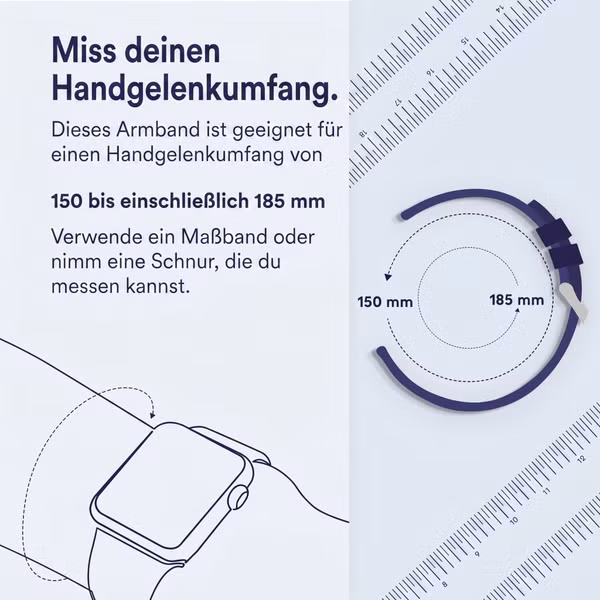 imoshion Silikon Sport⁺ Armband für  Apple Watch | 44/45/46/49 mm - Größe S/M - Black / Grey