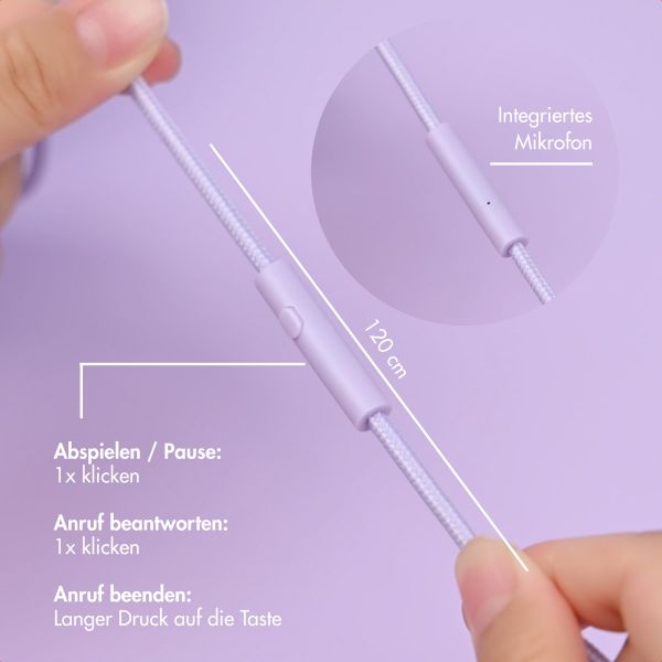 imoshion Kinderkopfhörer mit AUX-Kabel - Dezibelbegrenzer - Lavender Lilac