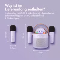 imoshion Sing & Shine Karaoke-Set - Lautsprecher und 2 Mikrofone - Lavender Lilac