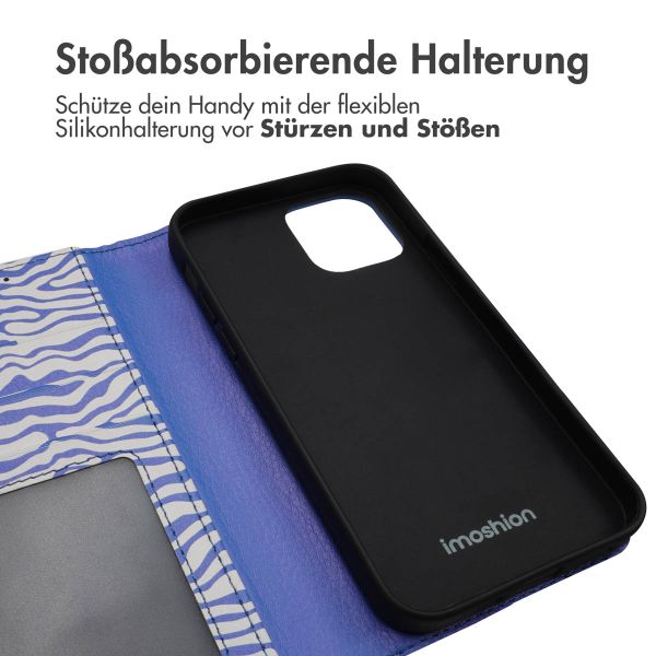 imoshion Design Klapphülle Apple iPhone 12 (Pro) - White Blue Stripes