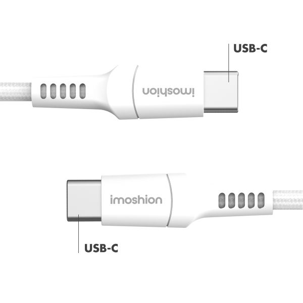 imoshion Braided USB-C-zu-USB-C Kabel - 0,25 Meter - Weiß