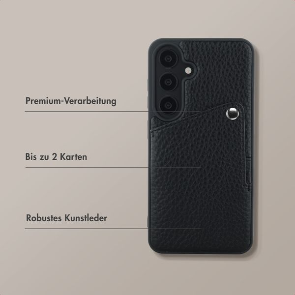 Selencia Riva Back Cover mit Kartenfach Samsung Galaxy S25 / S24 - Schwarz