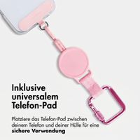 imoshion Ausziehbares Kabel mit Karabinerhaken und Telefon-Pad - Anti-Diebstahl-Telefonband - Rosa