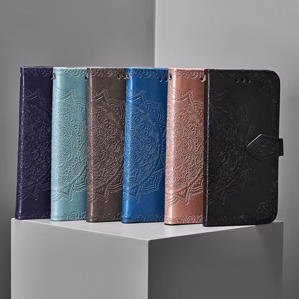 Mandala Klapphülle Grau für Samsung Galaxy J7 (2016)