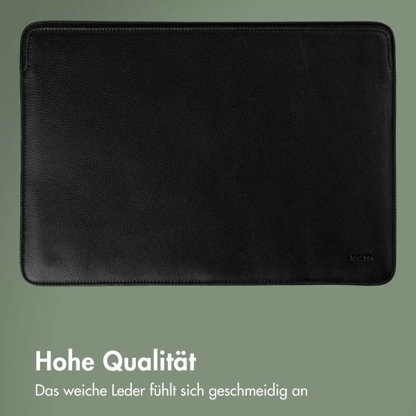 Accezz Leather Laptop Hülle Apple MacBook 14 Zoll - Laptop Sleeve - Schwarz