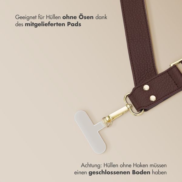 Selencia Handykette mit kleiner Tasche - Mocha Brown