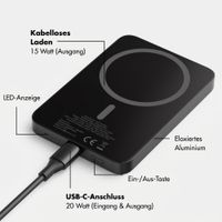 Selencia Vivid Powerbank 5.000 mAh - MagSafe und Qi - Black / Leopard