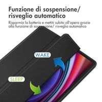 imoshion Trifold Hardcase Klapphülle Samsung Galaxy Tab S9 11.0 Zoll - Schwarz