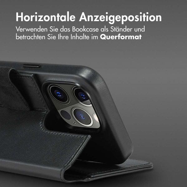 Accezz 2-in-1 Klapphülle aus Leder mit MagSafe iPhone 14 Pro - Onyx Black