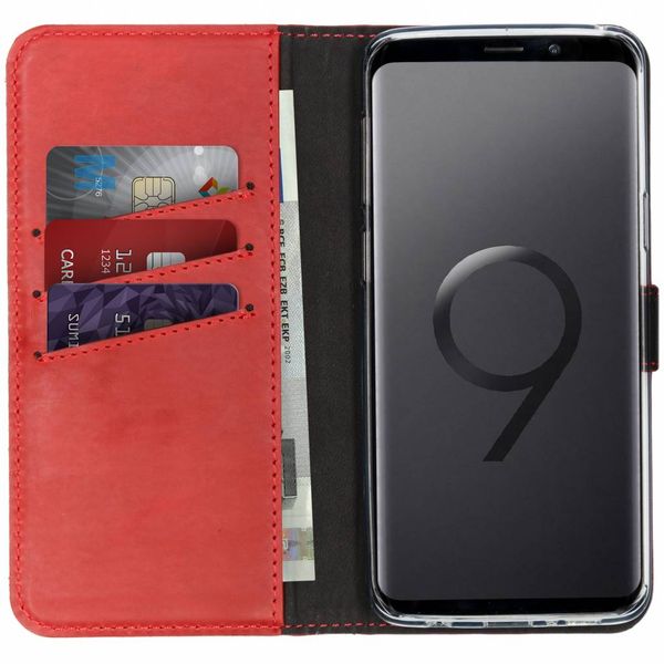 Selencia Echtleder Klapphülle Rot für Samsung Galaxy S9