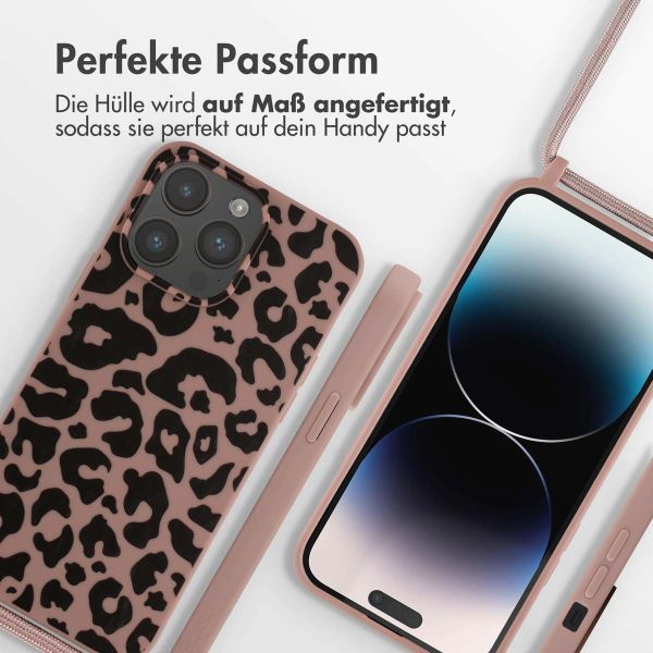 imoshion SilikonHülle design mit Band Apple iPhone 14 Pro Max - Animal Pink