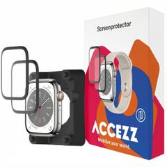 Accezz 2x Displayschutzfolie mit Applikator für die Apple Watch Series 7-9 - 45 mm