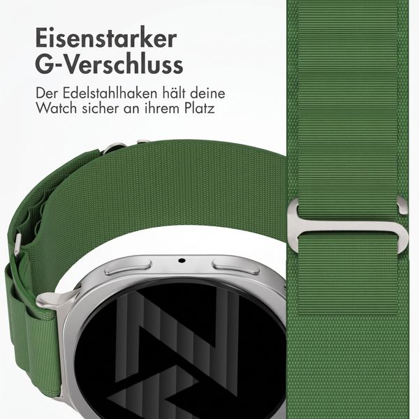 Accezz Nylon Alpine Armband für Samsung Galaxy Watch 9 (40/44mm) / Watch 8 (40/44mm) / Classic (46mm) - Olive Green