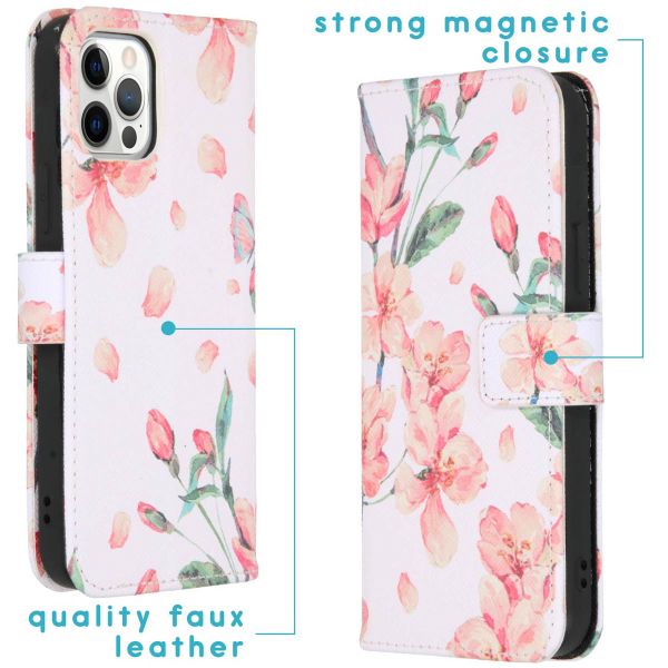 imoshion Design TPU Klapphülle für das iPhone 12 (Pro) - Blossom Watercolor