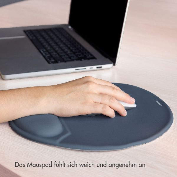 imoshion Ergonomisches Mauspad - Mauspad mit Handgelenkstütze - 30 x 25 cm - Sealblau