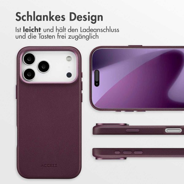 Accezz MagSafe Leather Backcover Apple iPhone 17 Pro Max - Heath Purple