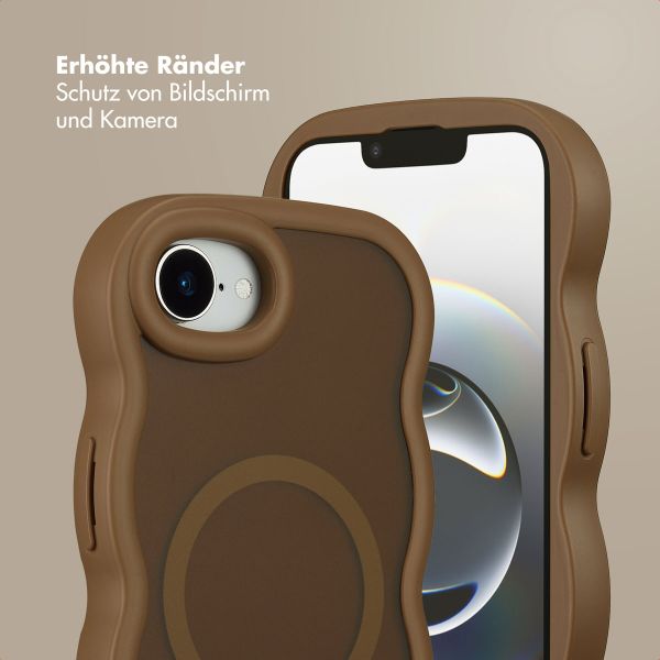 Selencia Wavy Backcover mit MagSafe Apple iPhone 16e - Mocha Brown