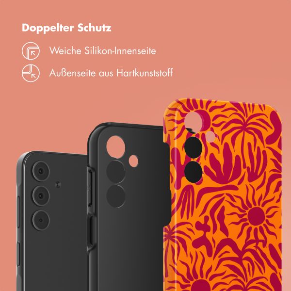 Selencia Vivid Tough Back Cover für das Samsung Galaxy A15 - Tropical Vibes Apricot