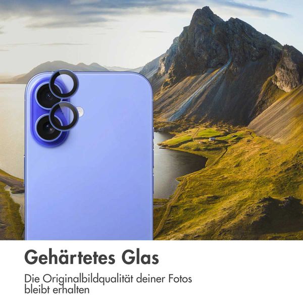 imoshion 2er-Pack Objektivschutz für Kamera für das Apple iPhone 16 / 16 Plus - Ultramarine