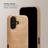 Selencia Nova Croco HandyHülle mit Kordel und Kartenhalter Apple iPhone 17 - Toasted Almond