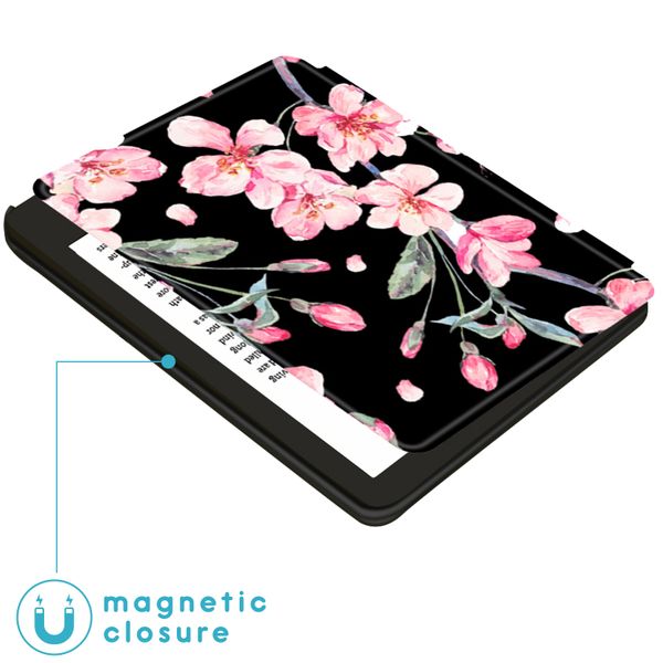 imoshion Design Slim Hard Case Sleepcover mit Stand Kobo Sage / Tolino Epos 3 - Blossom Watercolor Black