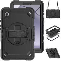 Accezz Robustes Back Cover mit Schultergurt Samsung Galaxy Tab A9 8.7 Zoll - Schwarz