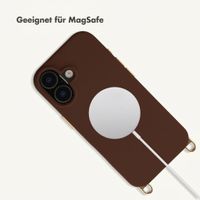 Selencia Rivièra Backcover mit MagSafe mit abnehmbaren Haken Apple iPhone 16 - Choco Brown