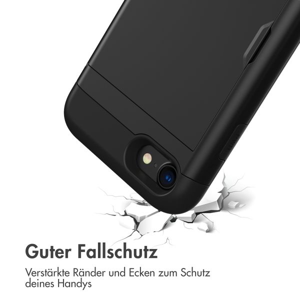 imoshion Backcover mit Kartenfach Apple iPhone SE (2022 / 2020) / 8 / 7 - Schwarz
