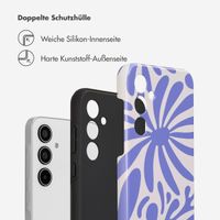 Selencia Vivid Tough Back Cover für das Samsung Galaxy A35 - Modern Bloom Sapphire Blue