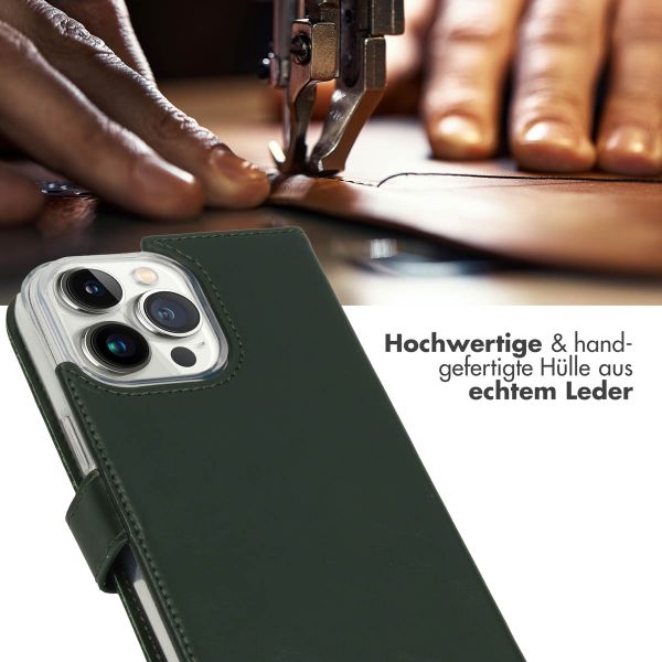 Selencia Echtleder Klapphülle iPhone 14 Pro Max - Grün