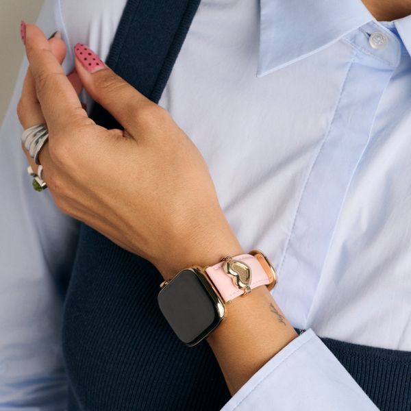 Burga Armband aus echtem Leder für Apple Watch | 44/45/46/49 mm - Pillow Talk / Gold