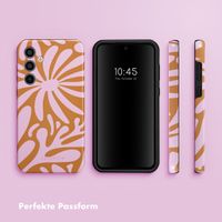 Selencia Vivid Tough Back Cover für das Samsung Galaxy A35 - Modern Bloom Pink