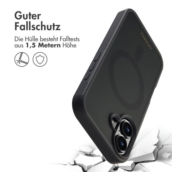Accezz Rugged Frosted Back Cover mit MagSafe Apple iPhone 16 - Schwarz