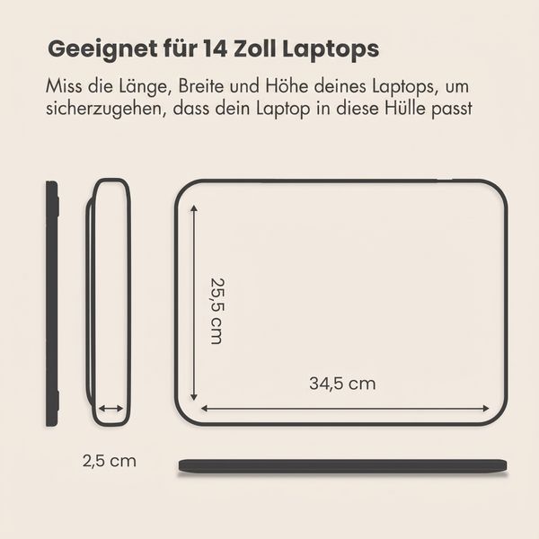 imoshion Laptop Hülle mit Staufach 14 Zoll - Laptop Sleeve - Candy Pink
