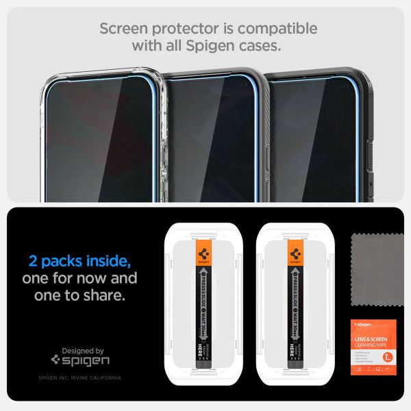 Spigen GLAStR Privacy EZ Fit Displayschutzfolie + Applicator Google Pixel 9 Pro XL / 10 Pro XL
