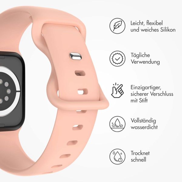 imoshion Silikon-Armband⁺ für  Apple Watch Series 1 t/m 11 / SE / Ultra (44/45/46/49 mm) - Größe M/L - Vintage Rose