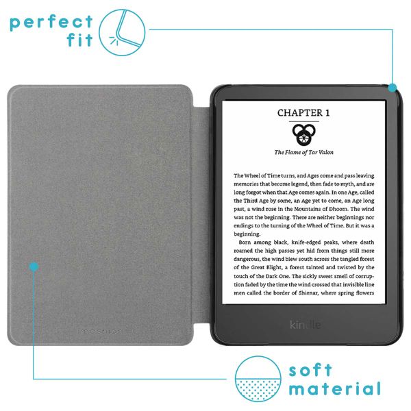 imoshion Design Slim Hard Case Sleepcover für das Amazon Kindle (2024) / Amazon Kindle (2022) 11th gen - White Graphic