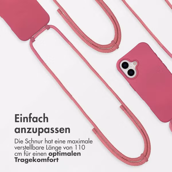 imoshion Color Backcover mit abnehmbarem Handykette und MagSafe Apple iPhone 17 - Raspberry