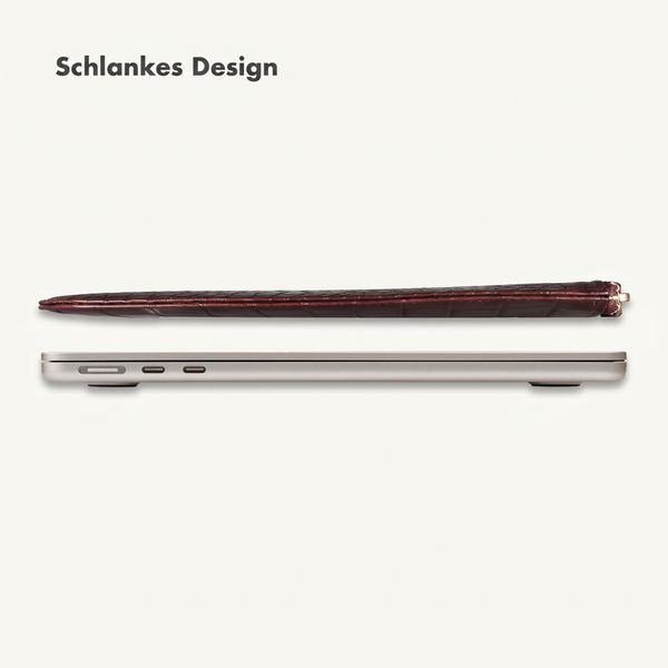 Selencia Croco Laptop Hülle 13 Zoll - Laptop Sleeve - Burgundy