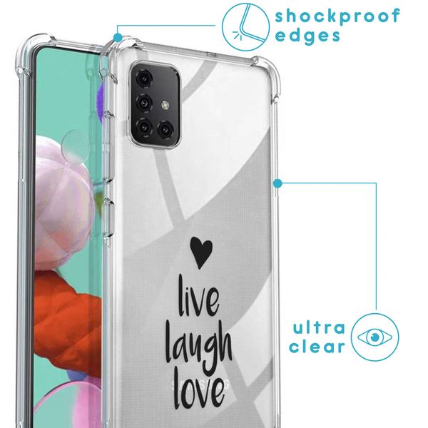 imoshion Design Hülle mit Band für das Samsung Galaxy A51 - Live Laugh Love