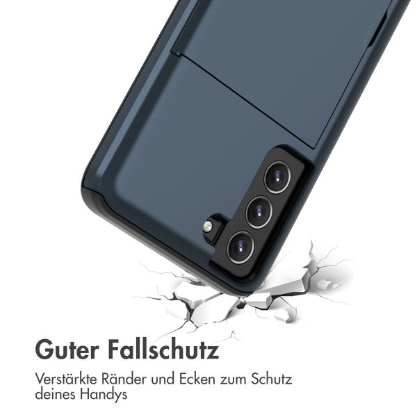 imoshion Backcover mit Kartenfach für das Samsung Galaxy S21 FE - Dunkelblau