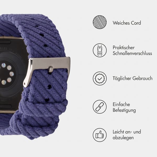 imoshion Corduroy-Band für Apple Watch | 38/40/41/42 mm - Dunkelblau
