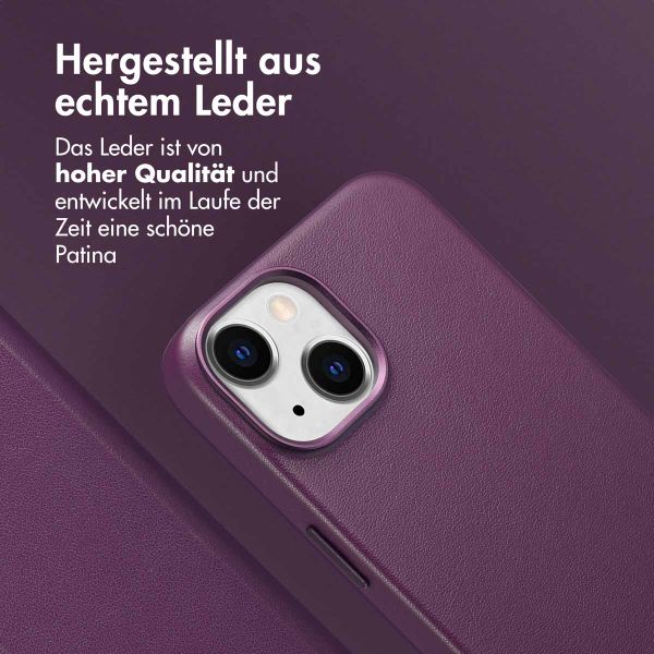 Accezz 2-in-1 Klapphülle aus Leder mit MagSafe für das iPhone 14 - Heath Purple