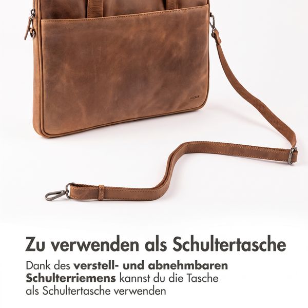 Accezz Leather Laptoptasche 16 Zoll - Cognac