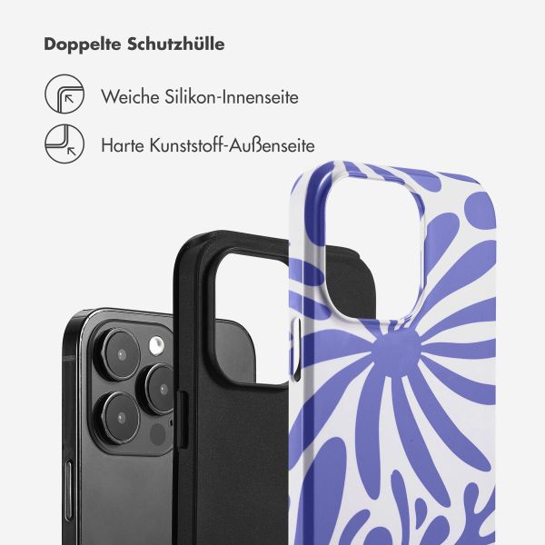 Selencia Vivid Tough Back Cover für das iPhone 14 Pro Max - Modern Bloom Sapphire Blue