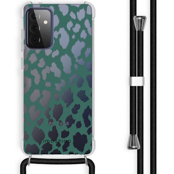 imoshion Design Hülle mit Band für das Samsung Galaxy A72 - Panther Illustration / Transparent