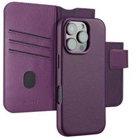 Accezz 2-in-1 Klapphülle aus Leder mit MagSafe für das Apple iPhone 16 Pro Max - Heath Purple