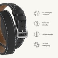 Selencia Élan Double strap Armband für Apple Watch | 38/40/41/42 mm - Schwarz